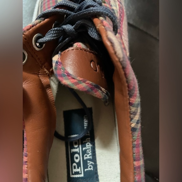 Polo by Ralph Lauren Plaid Sneakers - Burgundy and Navy - Picture 5 of 5